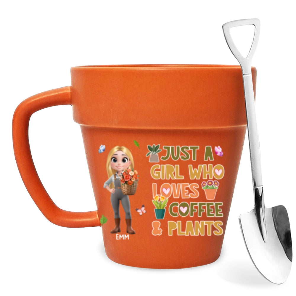 Just A Girl Who Loves Coffee - Personalized Custom Plant Pot Mug