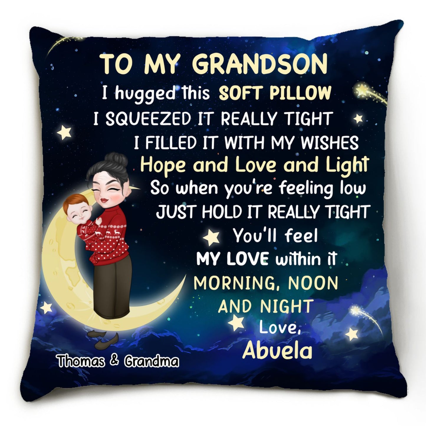 To My Grandson - Personalized Custom Pillow