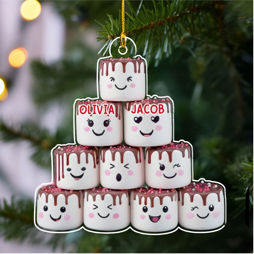 Marshmallow Family - Personalized Custom Acrylic Ornament