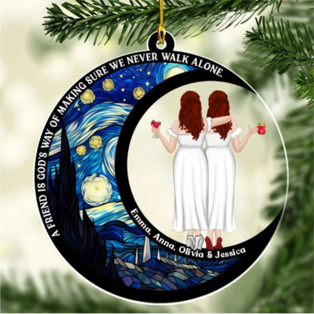 Friends Never Walk Alone - Personalized Custom Acrylic Ornament