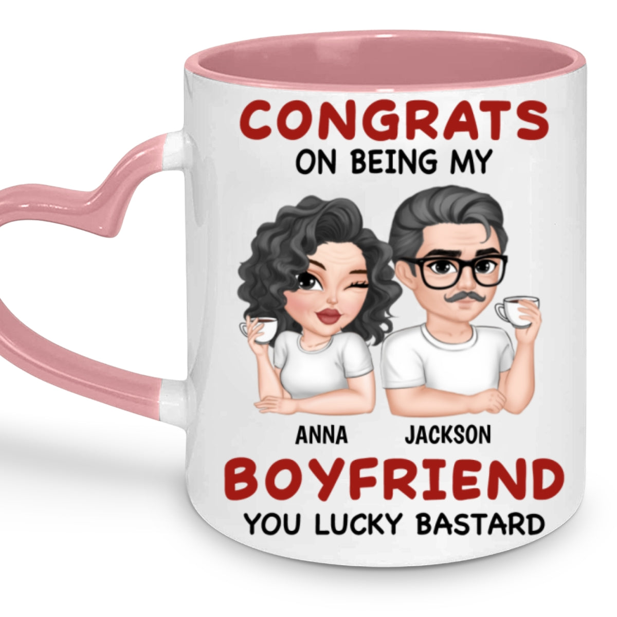 My Husband - Personalized Custom Heart Handle Mug