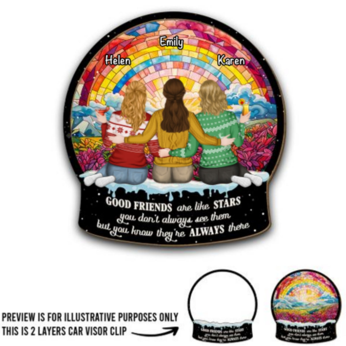 Friends Like Stars - Personalized Custom Car Visor Clip