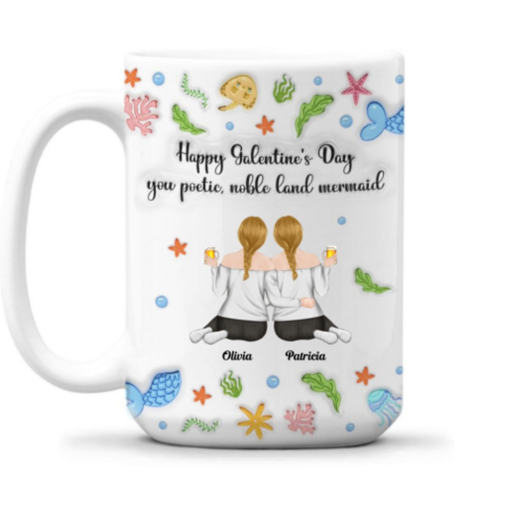 You Poetic Noble Land Mermaid - Personalized Custom 3D Inflated Effect Coffee Mug