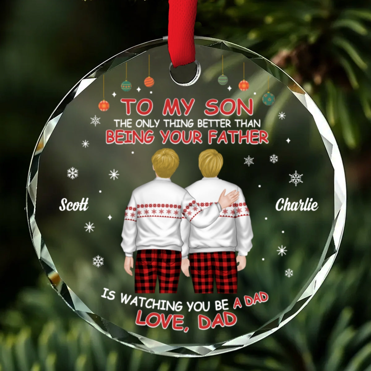 To Our Son We Are Proud Of You - Personalized Custom Glass Ornament