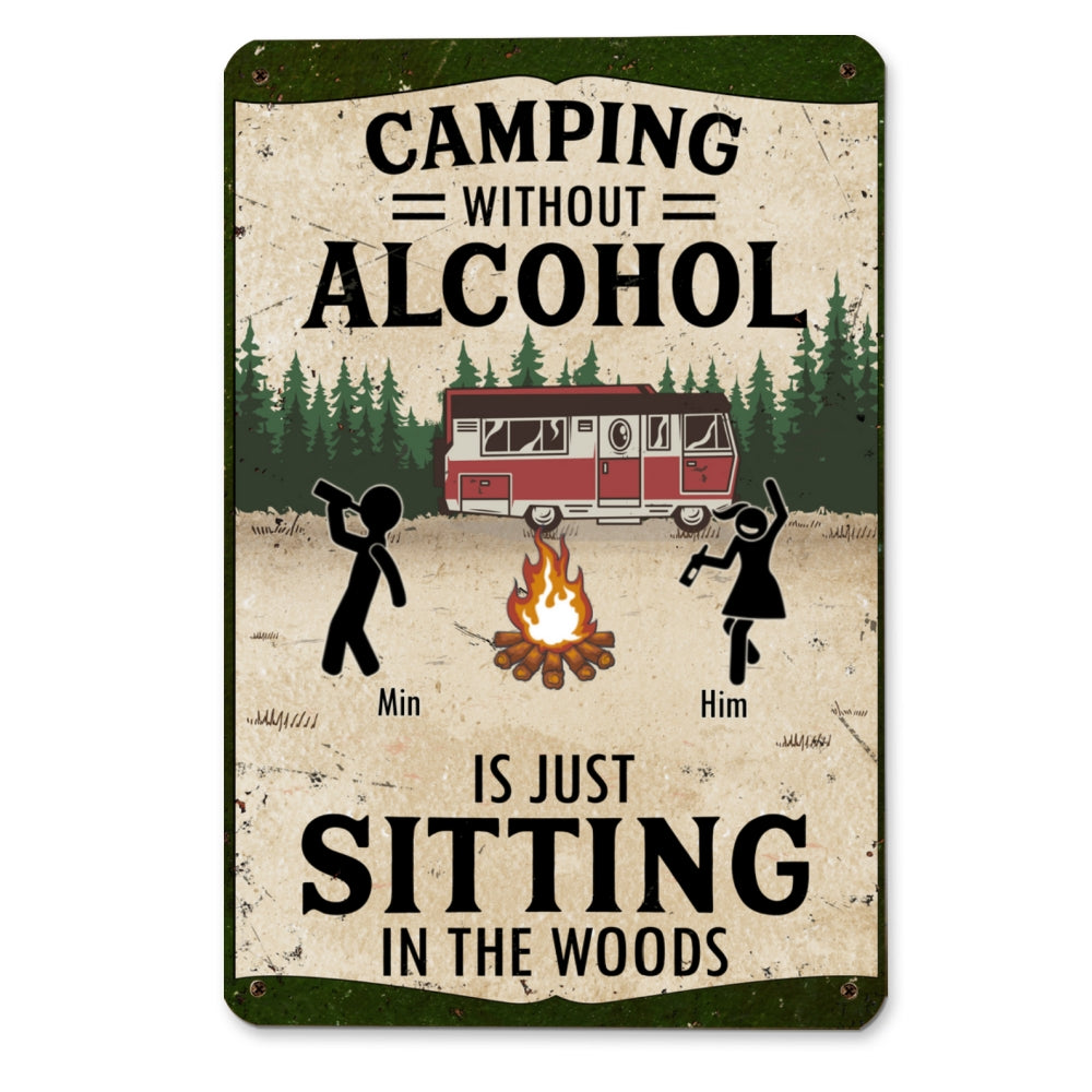 Wilderness Is Better With Whiskey - Personalized Custom Metal Sign