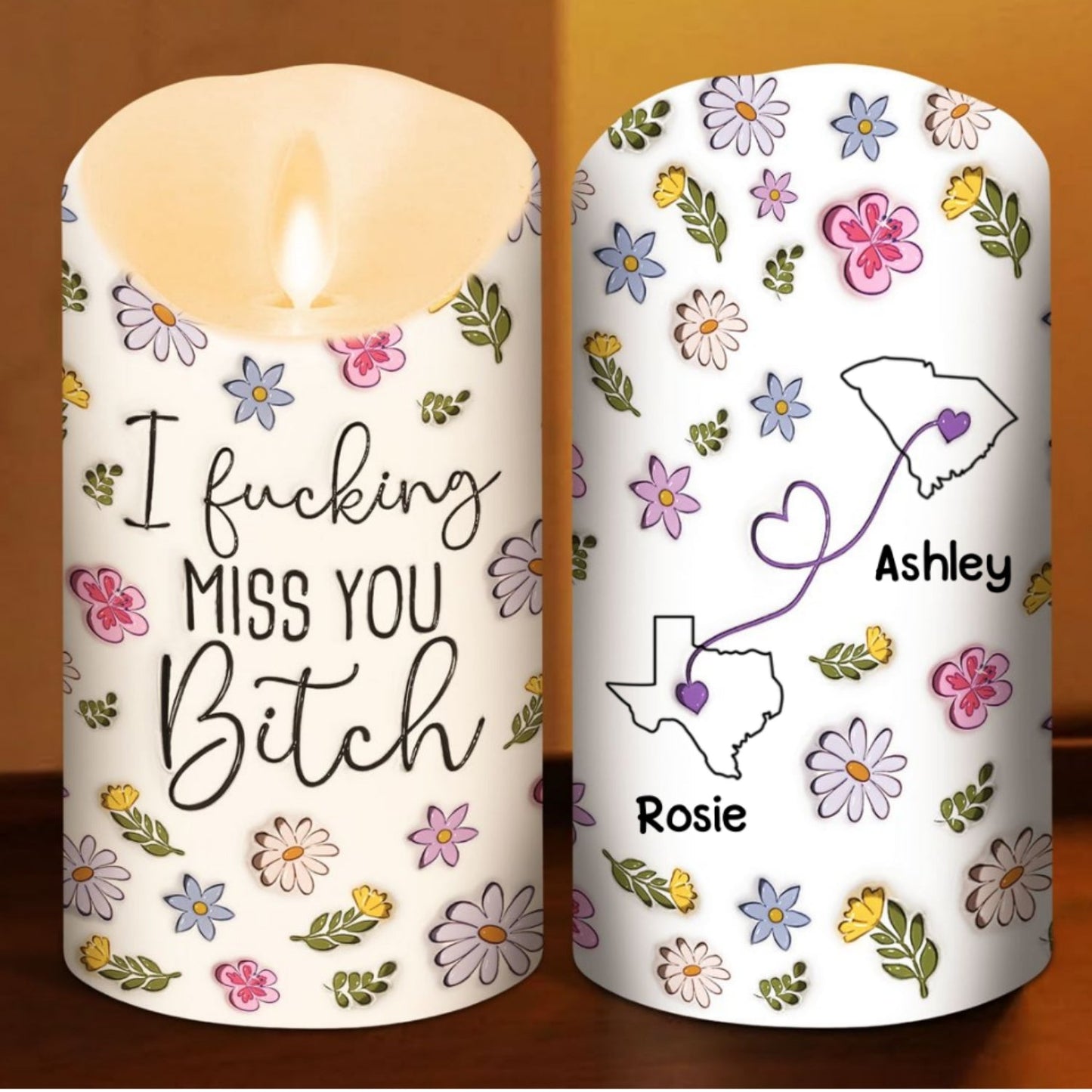 Miss My Bestie - Personalized Custom LED Candle