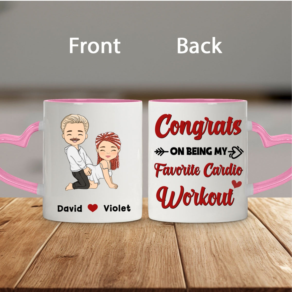 You Lucky Bastard - Personalized Custom Heart Handle Mug