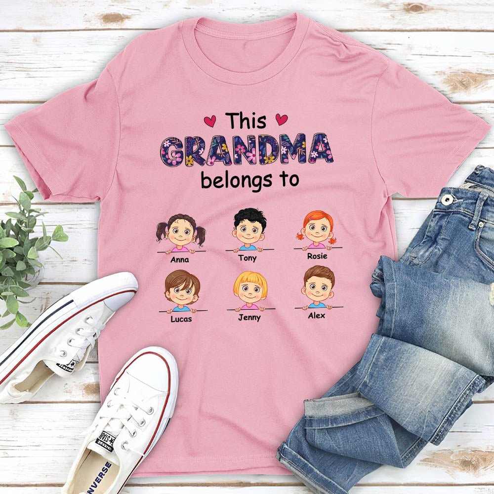 Grandma Belongs To - Personalized Custom Unisex T-shirt