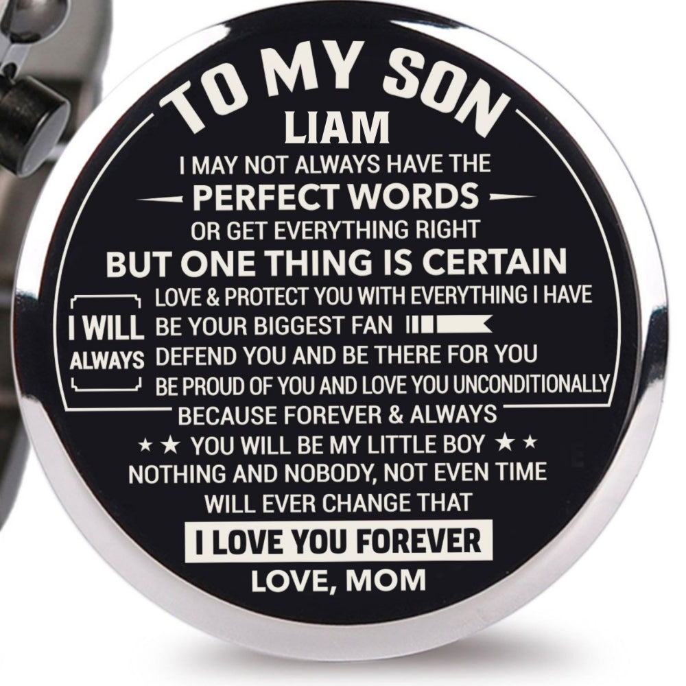 Mom To Son Biggest Fan - Personalized Engraved Wooden Watches GQ026