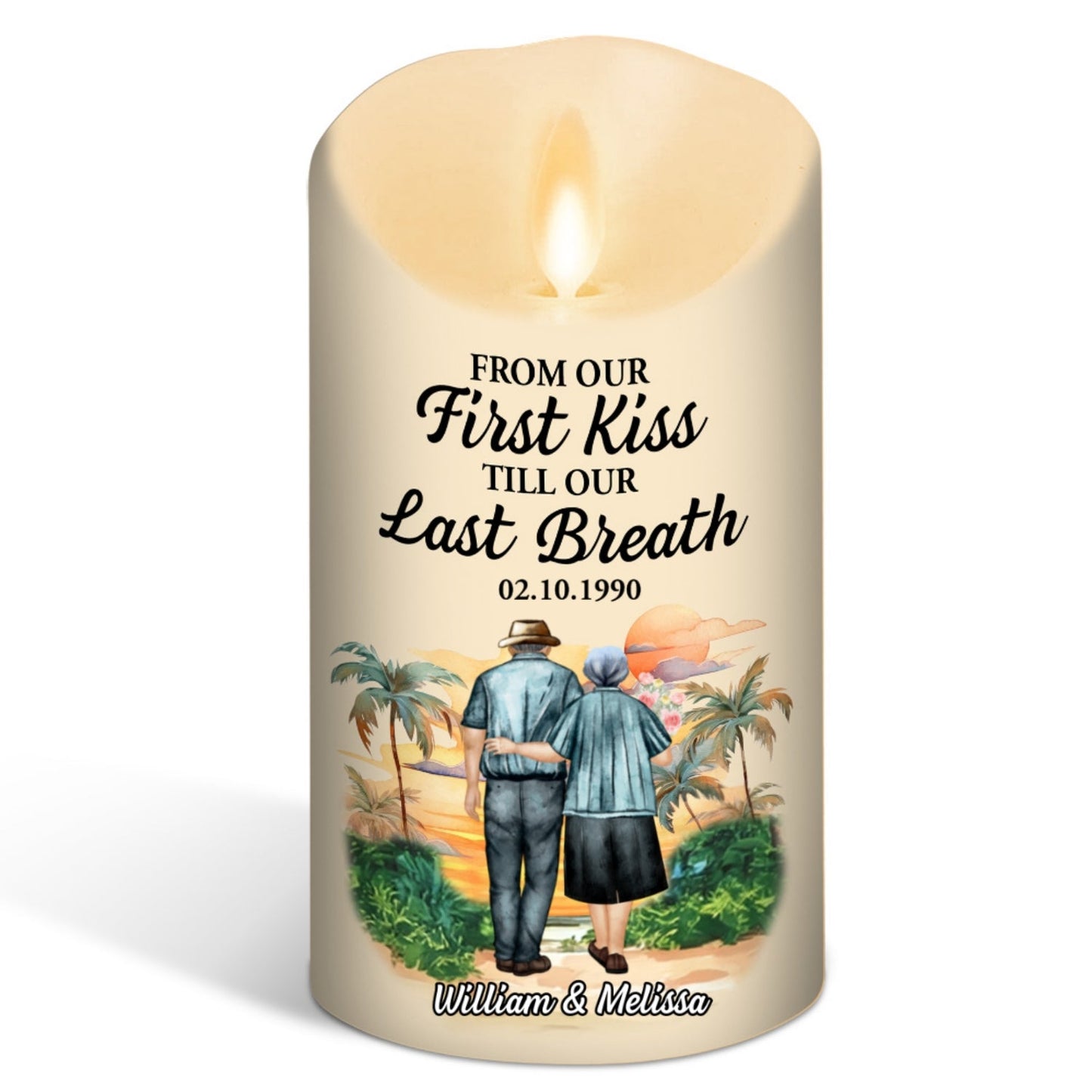 From Our First Kiss - Personalized Custom LED Candle