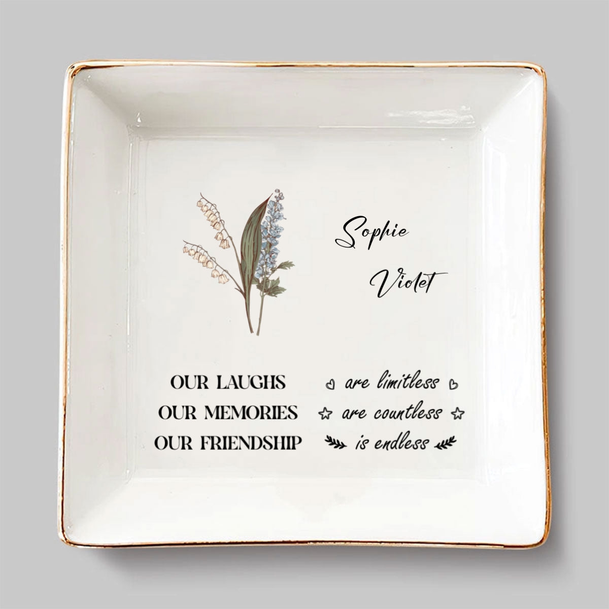 Sweet Friendship 2024 - Personalized Custom Jewelry Dish