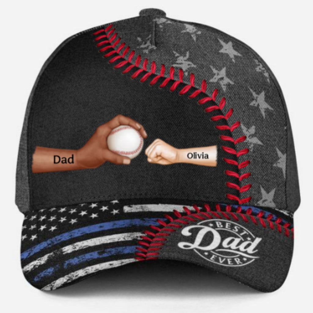 A Baseball Dad Power Is Fueled by Love - Personalized Custom Classic Cap