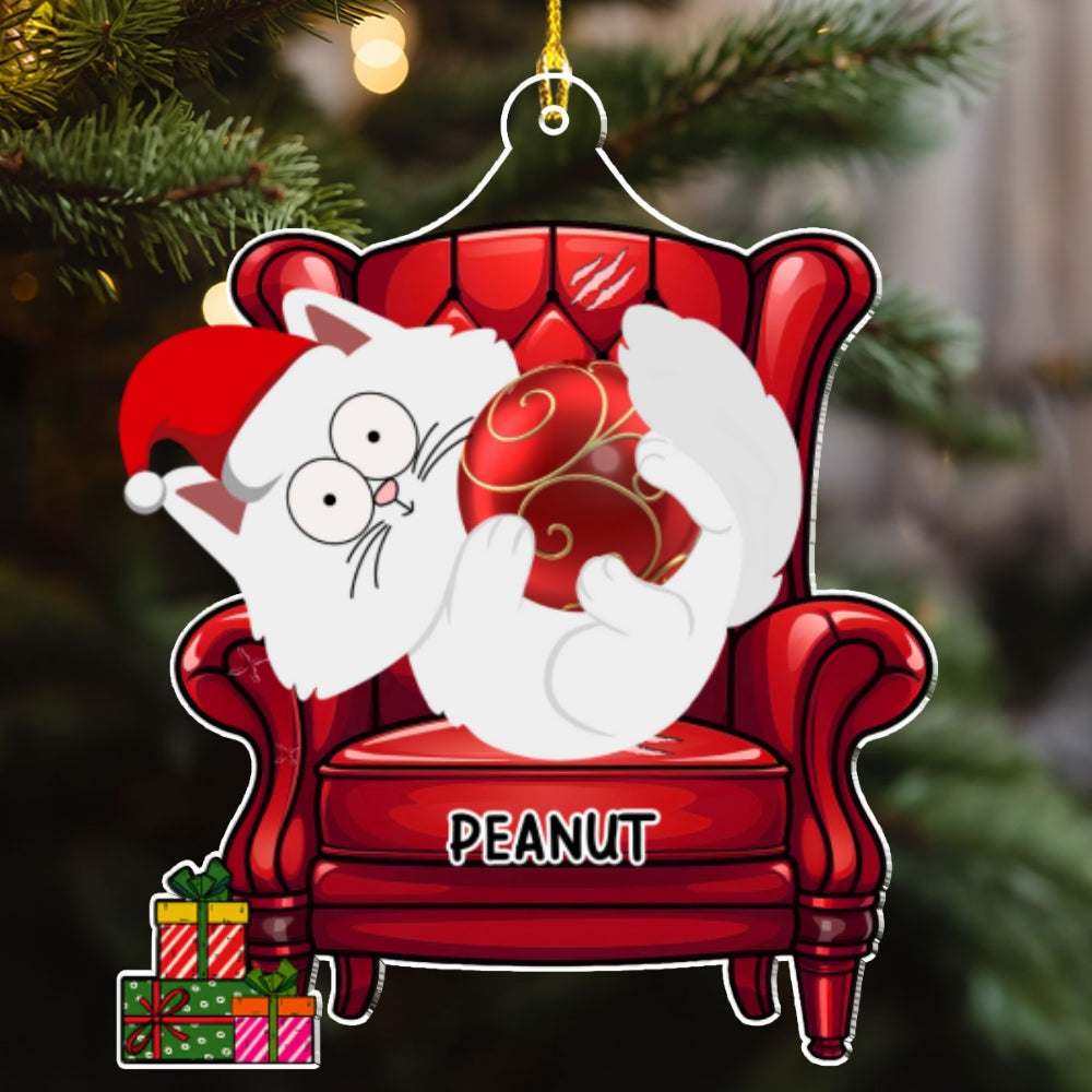 Funny Cat Christmas - Personalized Custom Acrylic Ornament