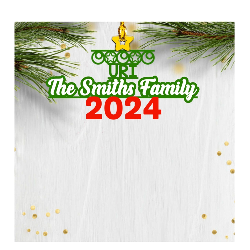 Family Name - Personalized Custom Wood Ornament