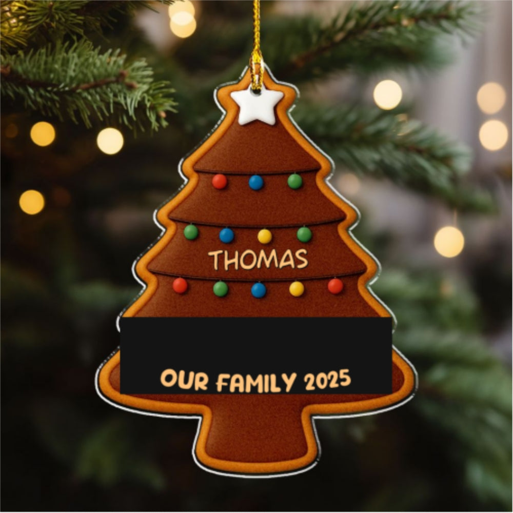 Our Family Christmas Tree 2025 - Personalized Custom Acrylic Ornament