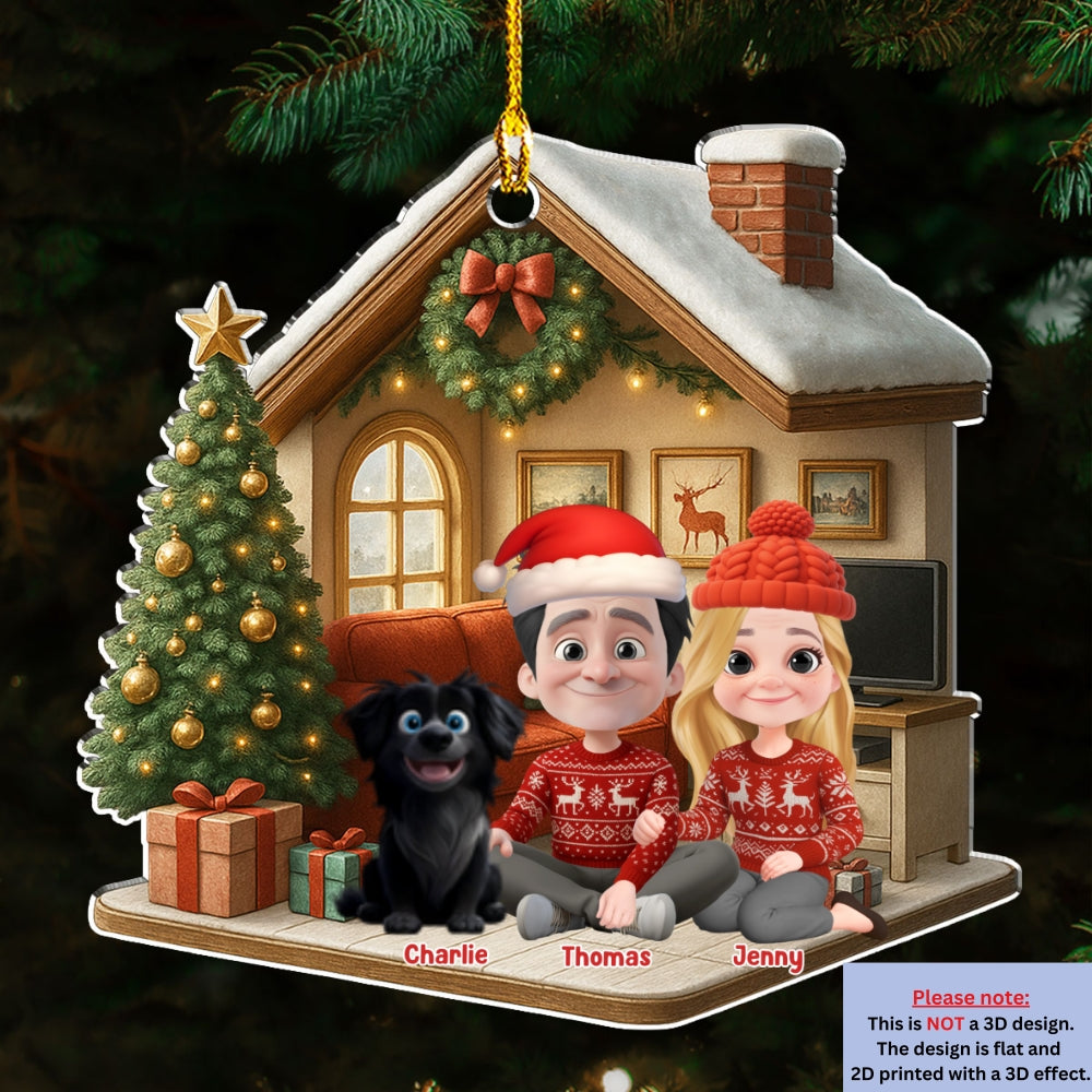 Under One Roof With Them - Personalized Custom 3D Effect Acrylic Ornament
