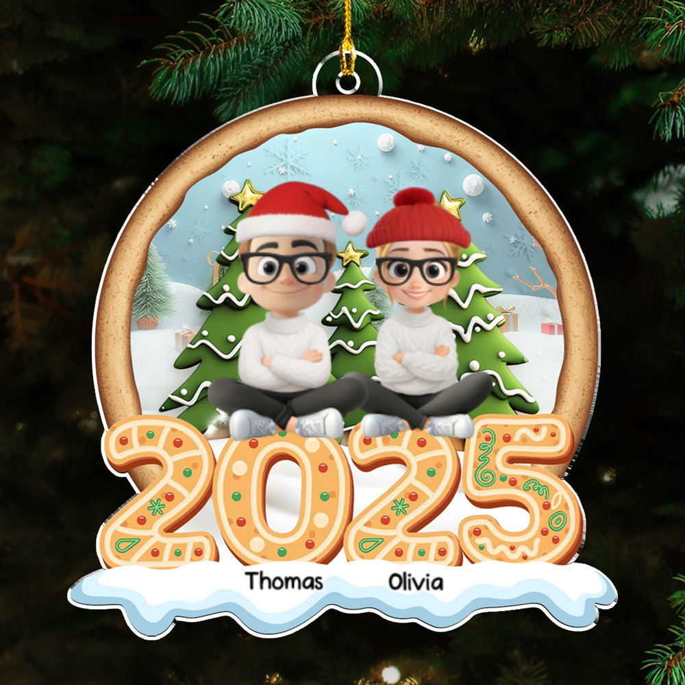Cozy Christmas Family 2025 - Personalized Custom Acrylic Ornament