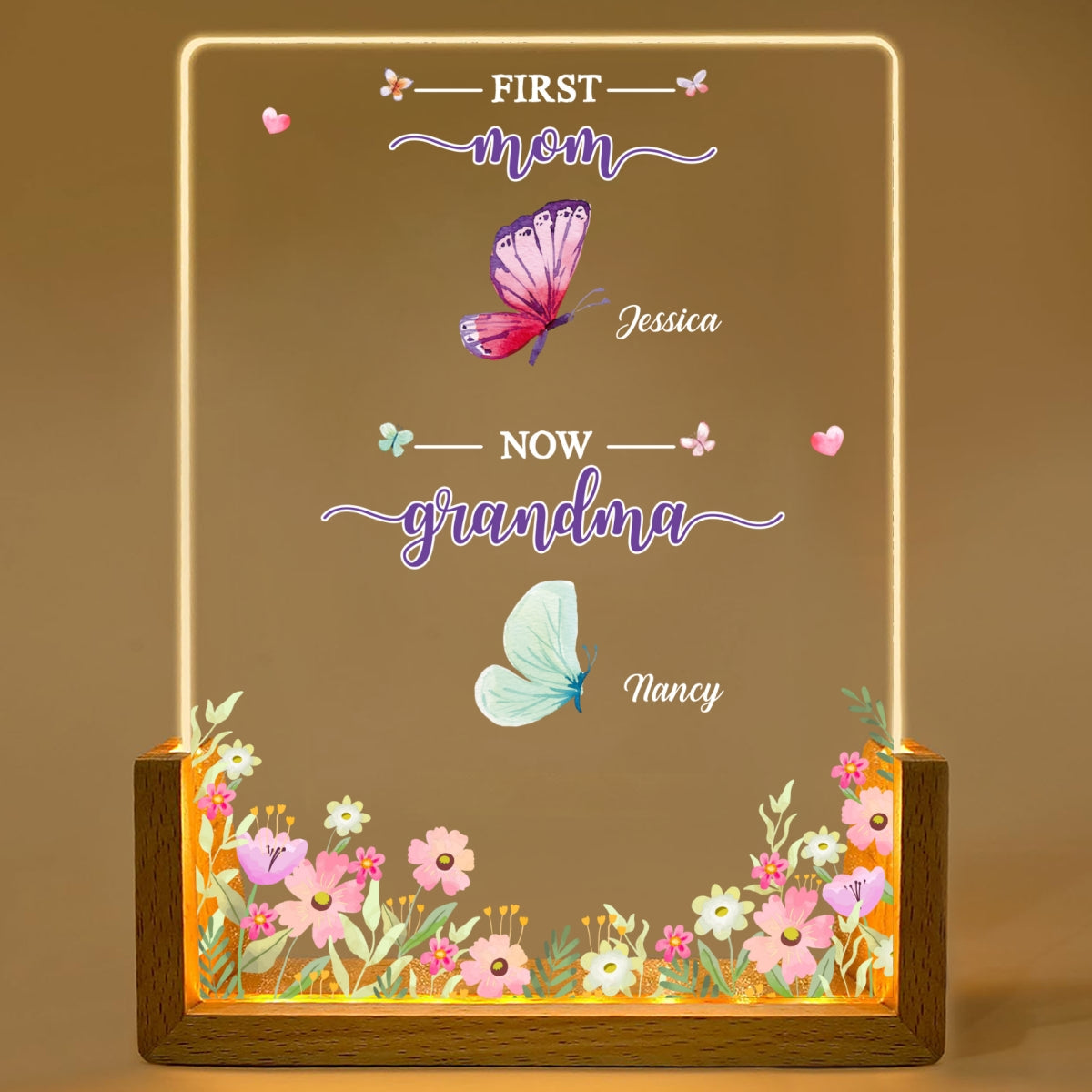 Butterfly Of Nana - Personalized Custom Plaque With Walnut Base