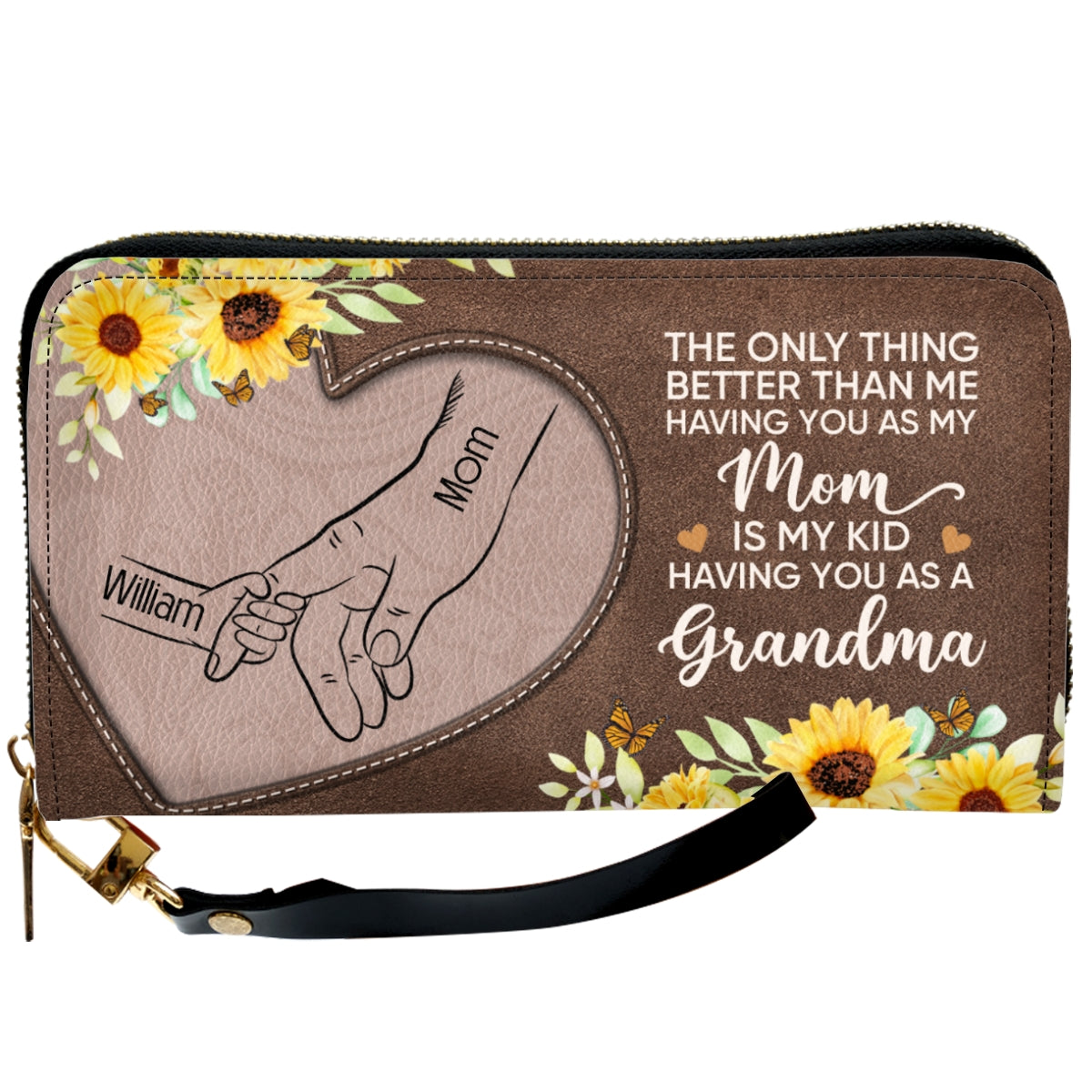 Having You As A Mom - Personalized Custom Leather Wallet