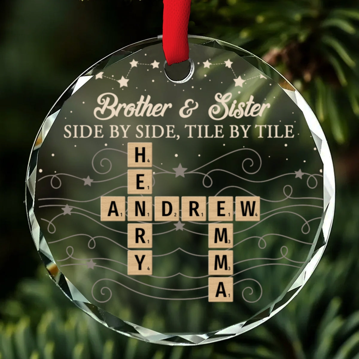 Together We Spell Out Love - Personalized Custom Glass Ornament