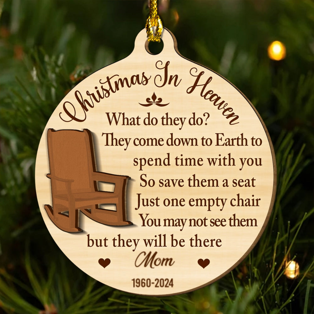 Christmas In Heaven - Personalized Custom Freeshape 2-Layered Wood Ornament