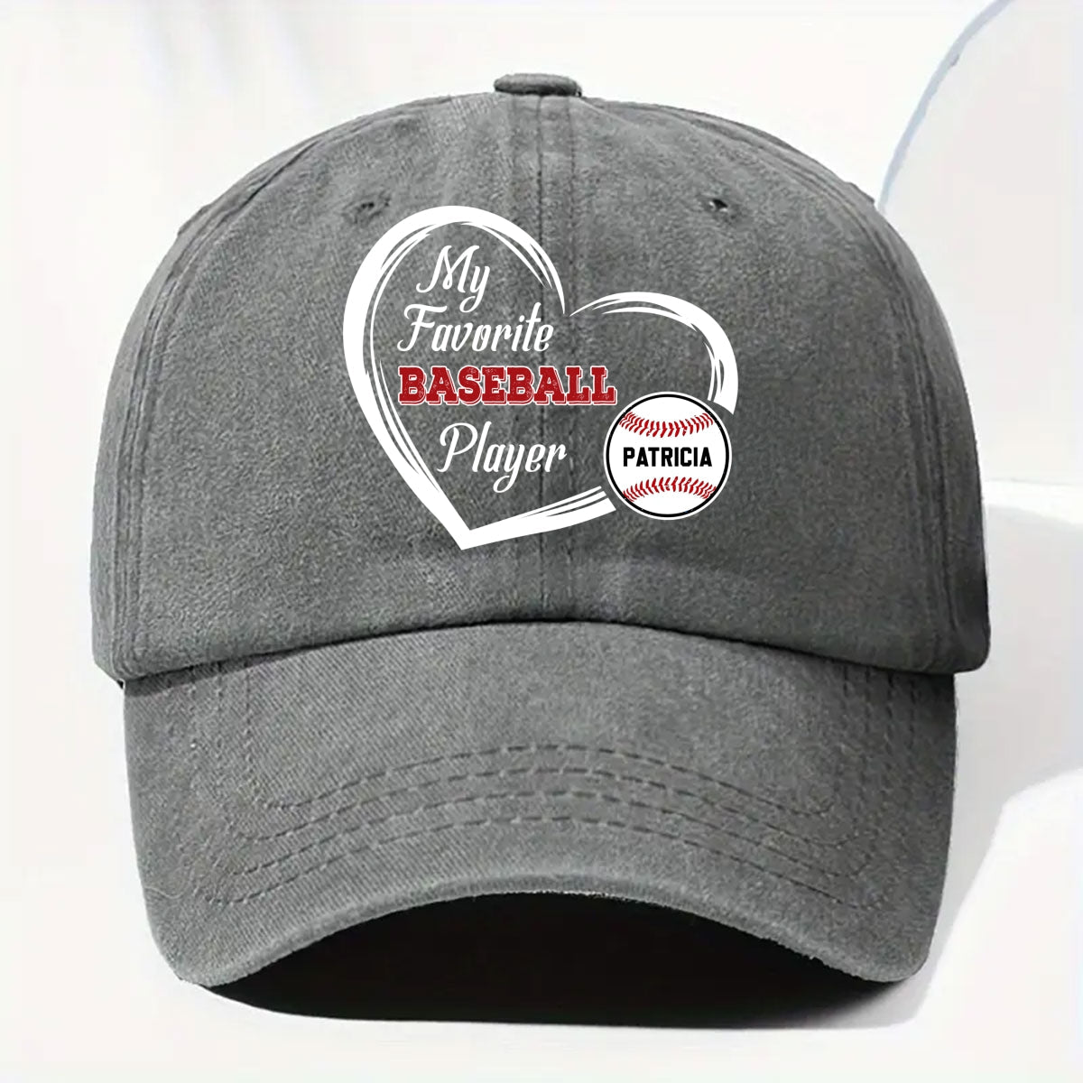 Favorite Players On My Cap - Personalized Custom Vintage Washed Denim Cap