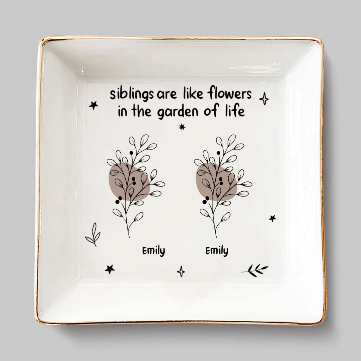 Flowers In The My Life - Personalized Custom Jewelry Dish