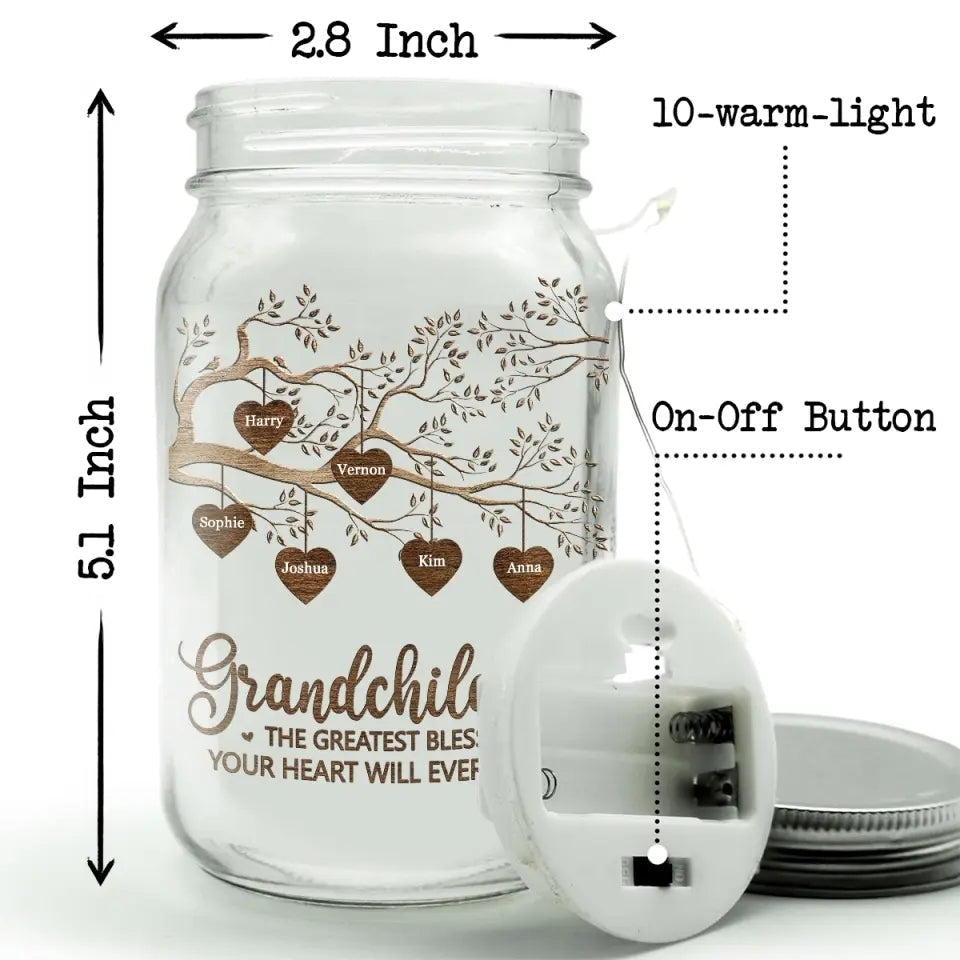 The Greatest Blessing - Personalized Custom Mason Jar Light