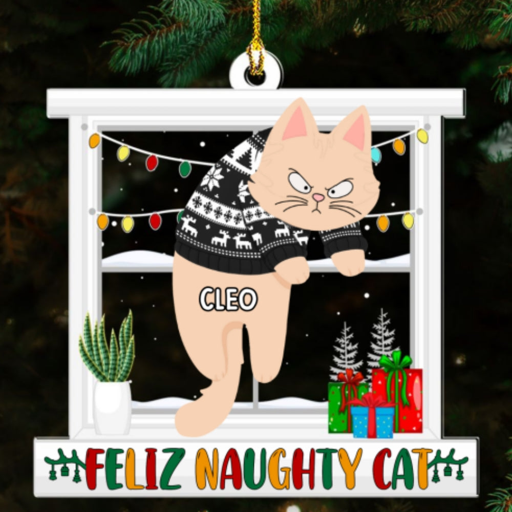 Meowy Christmas - Personalized Custom Acrylic Ornament