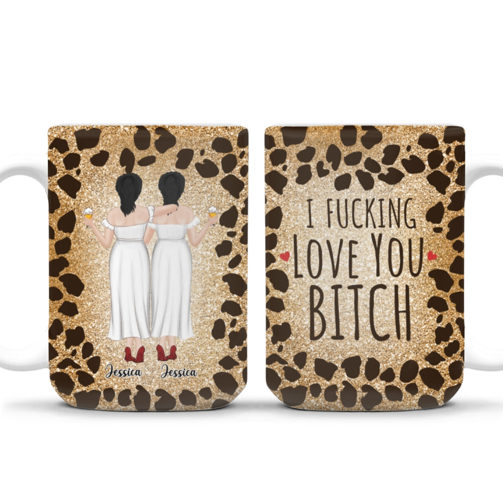 I Love My Friend Leopard - Personalized Custom Coffee Mug