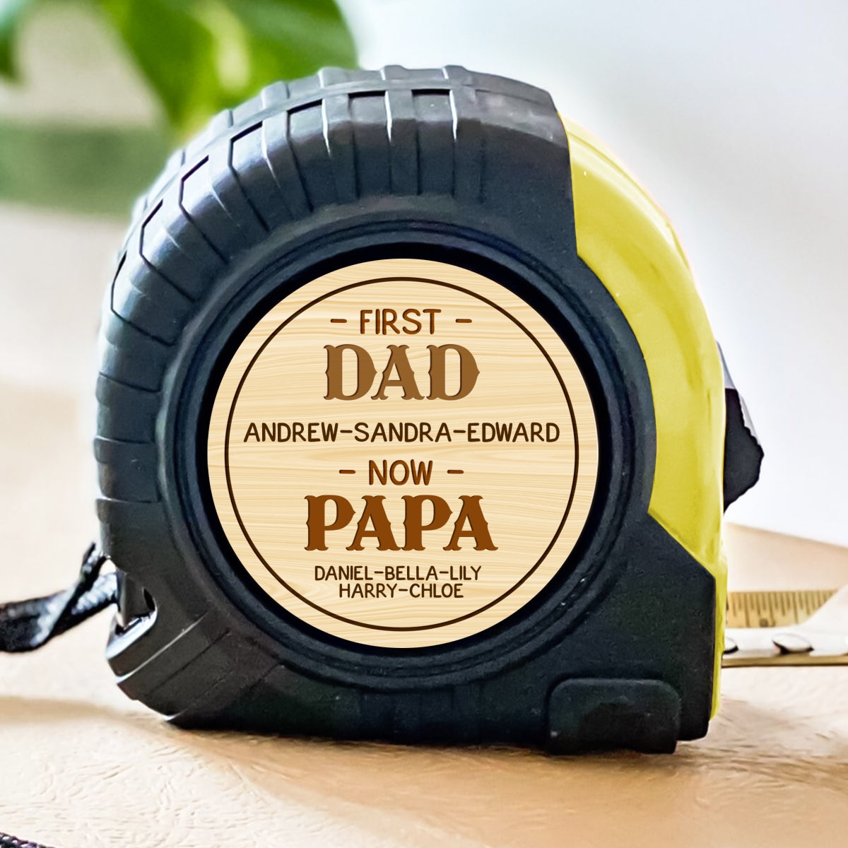 First Dad Now Grandpa - Personalized Custom Tape Measure