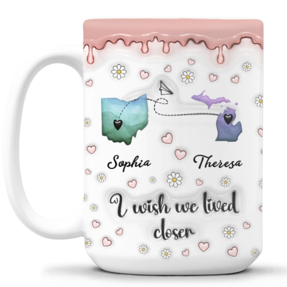 True Friendship Knows No Distance - Personalized Custom 3D Inflated Effect Mug