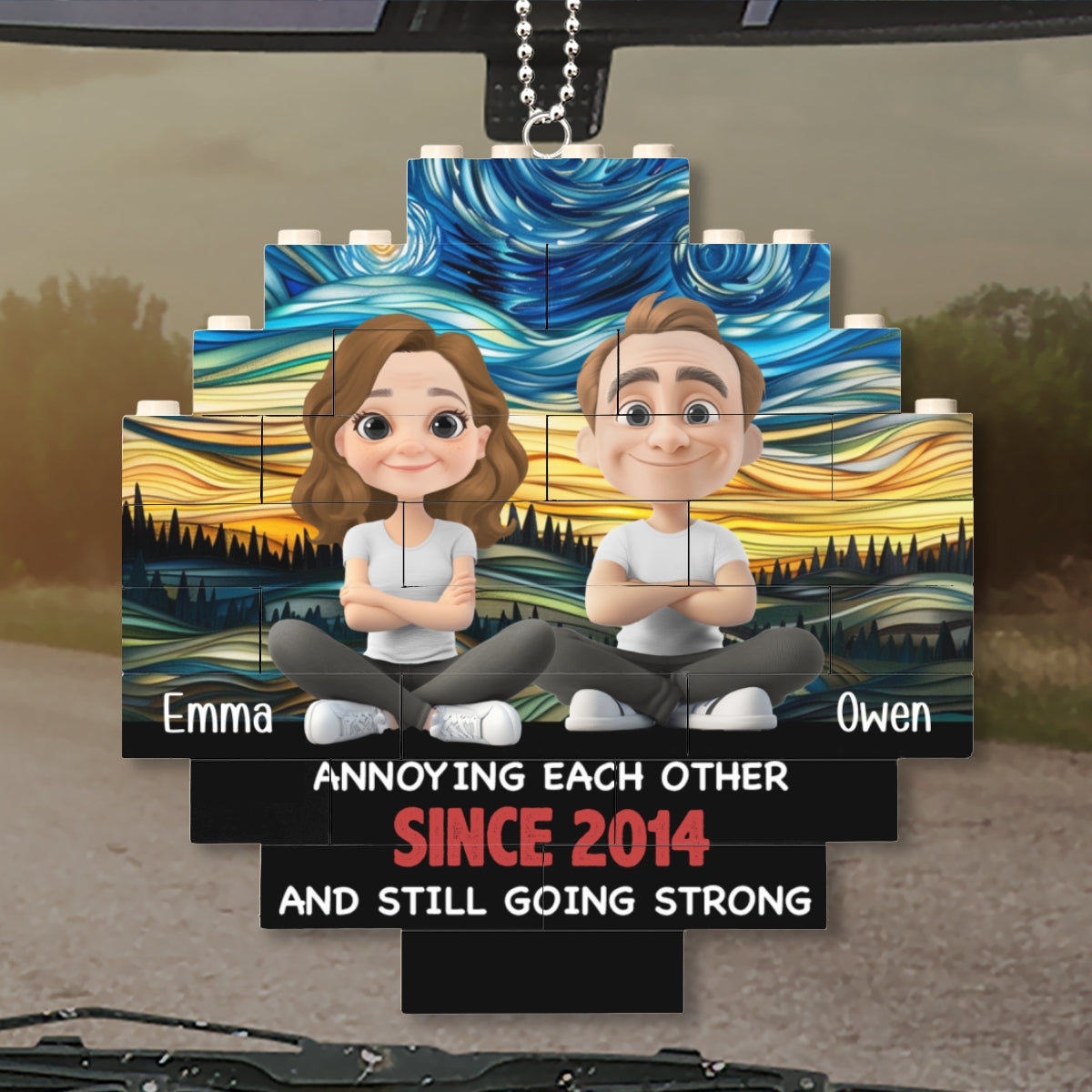 Together Forever - Personalized Custom Puzzle Car Ornament