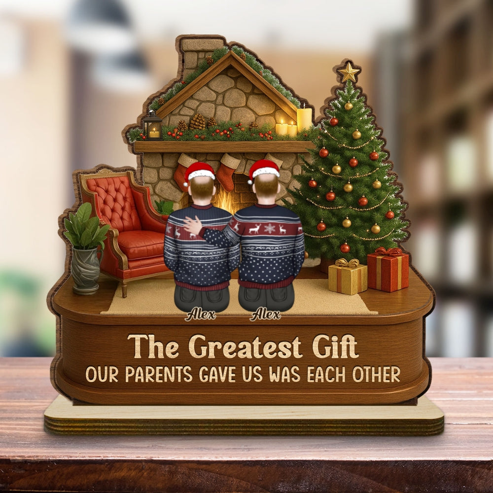 The Greatest Gift - Personalized Custom 2-Layer Wood Plaque With Flat Base