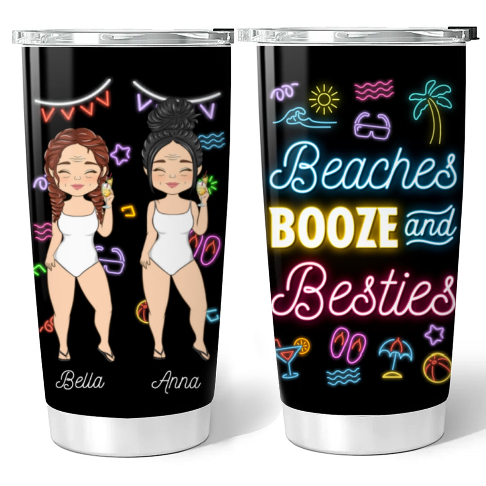 Beaches With Besties - Personalized Custom Tumbler