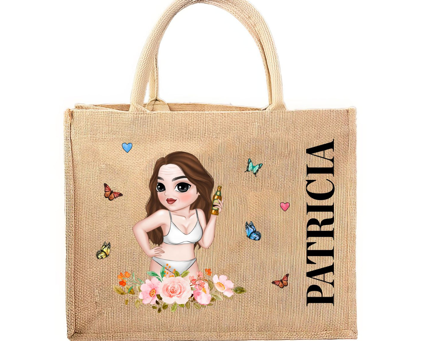 Lucky Girl - Personalized Custom Jute Tote Bag