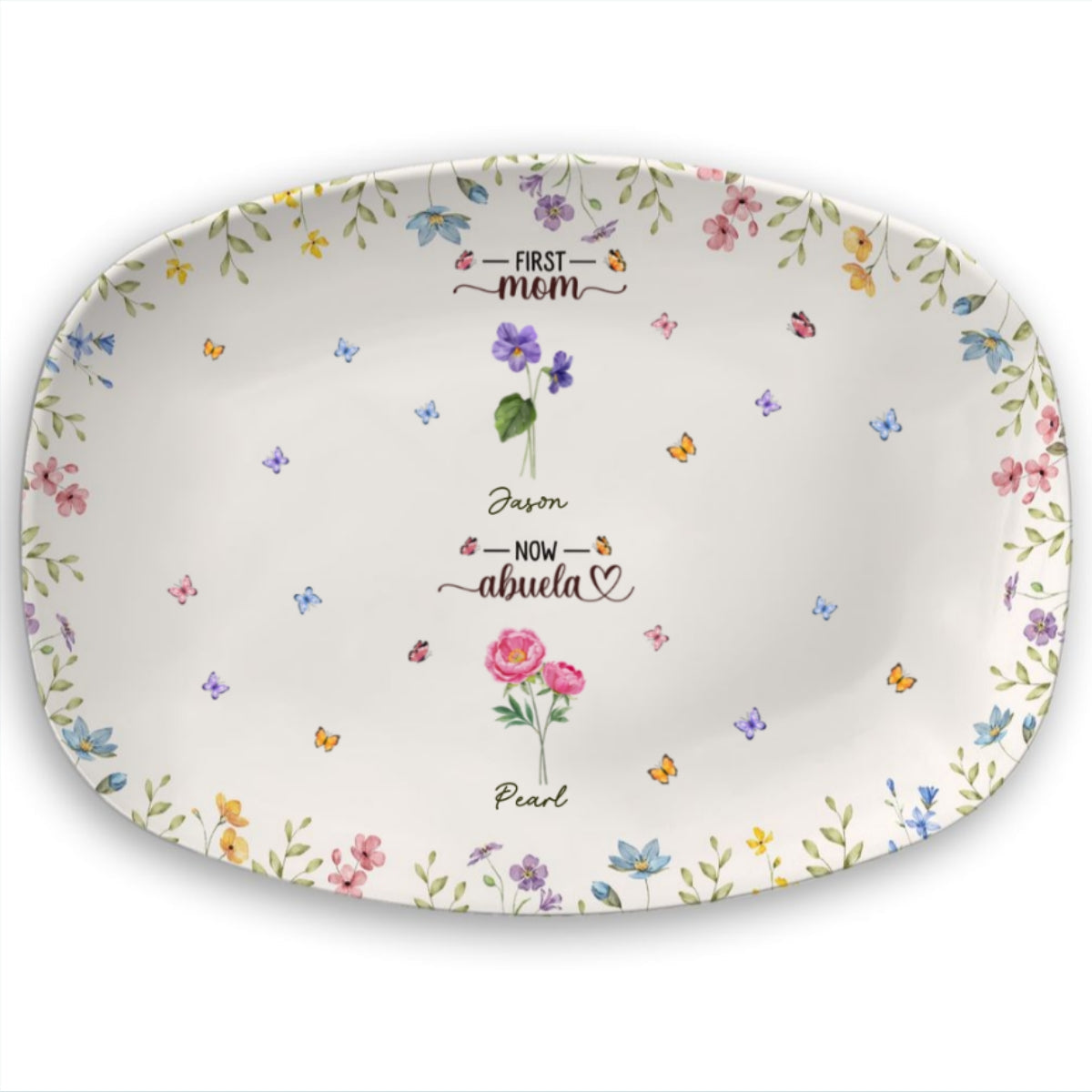 First Mom Now Grandma - Personalized Custom Platter