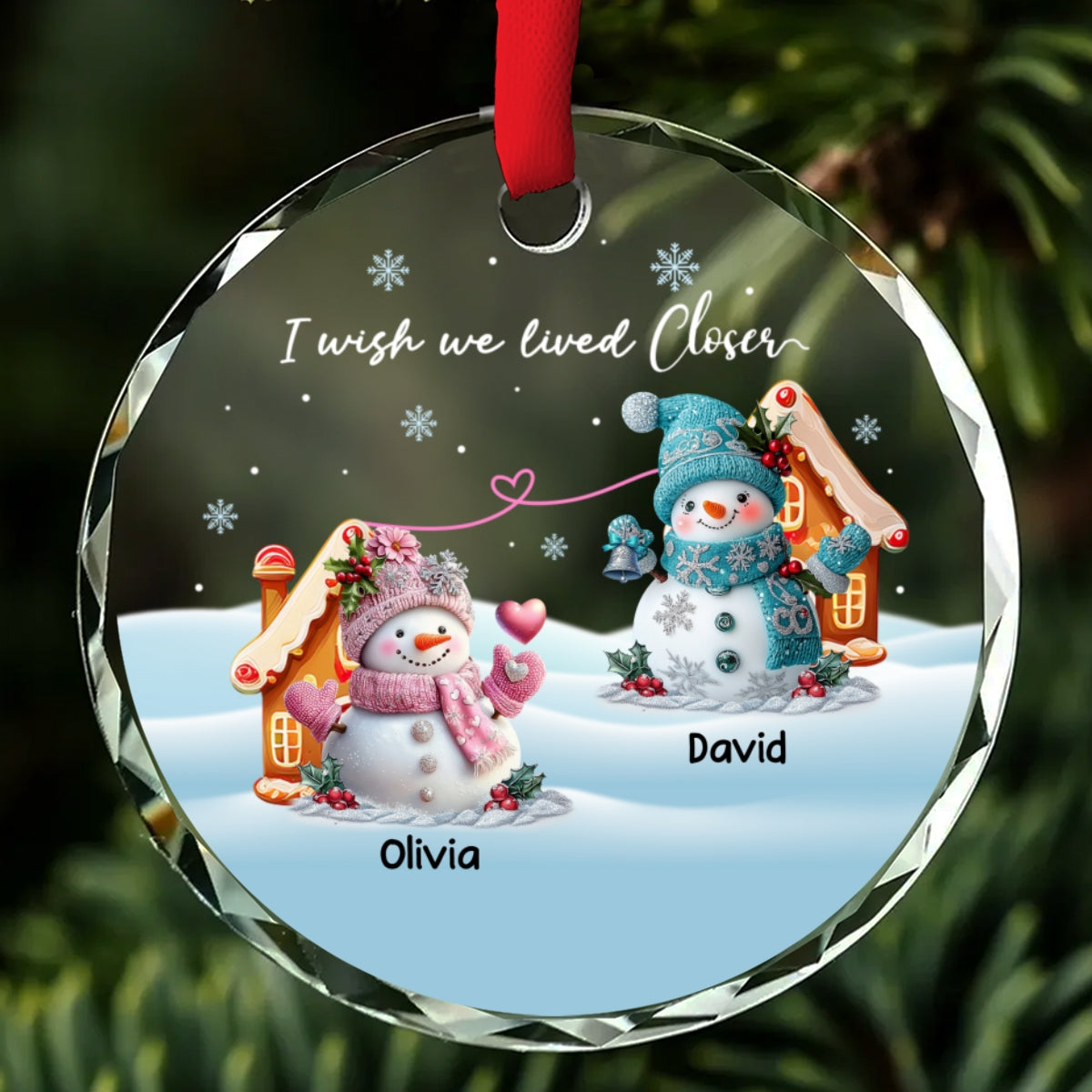 I Want Us To Be Together - Personalized Custom Glass Ornament