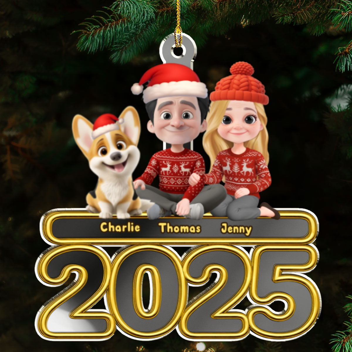 We And Our Dog - Personalized Custom Mirrored Acrylic Ornament