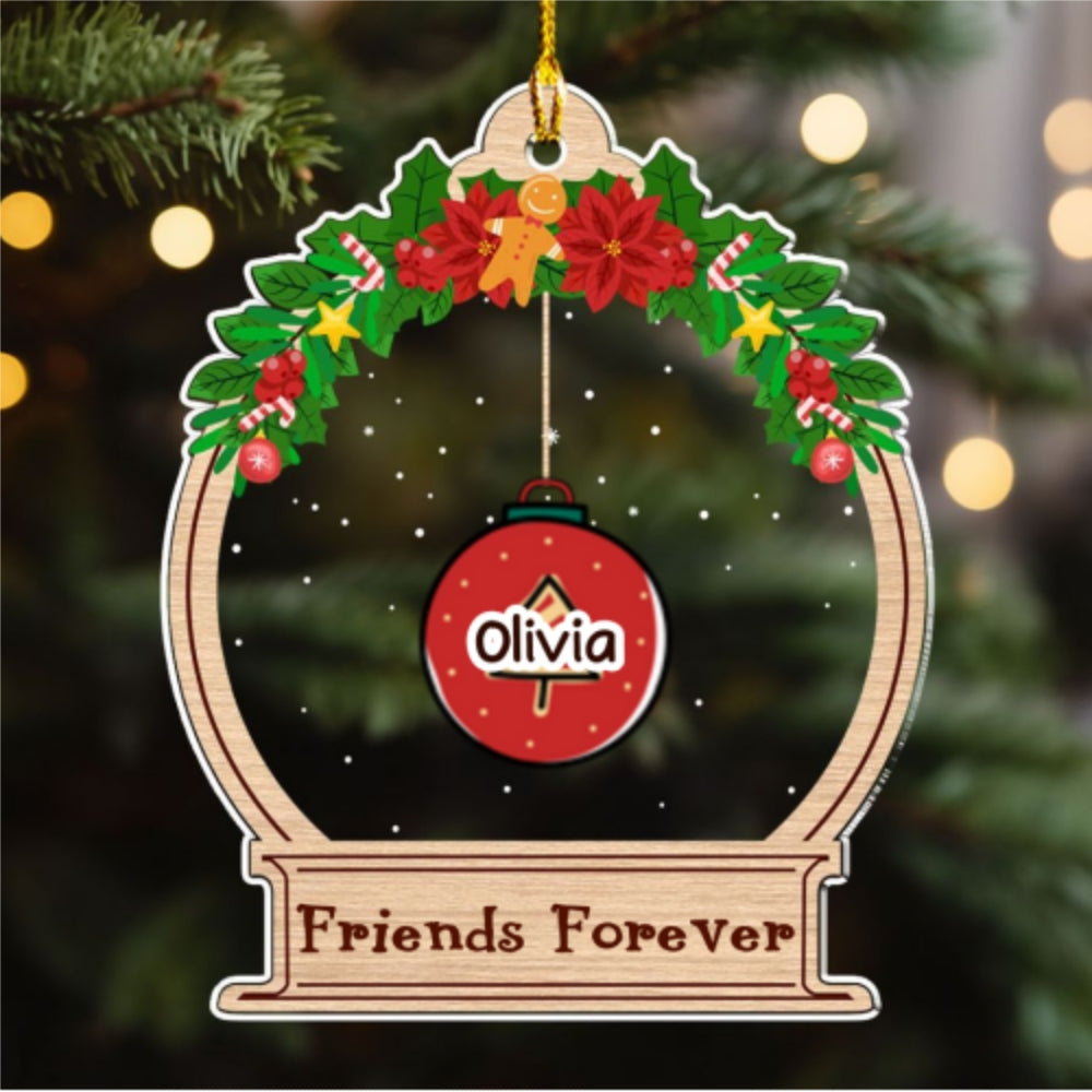 Friend Forever Merry Christmas - Personalized Custom Acrylic Ornament