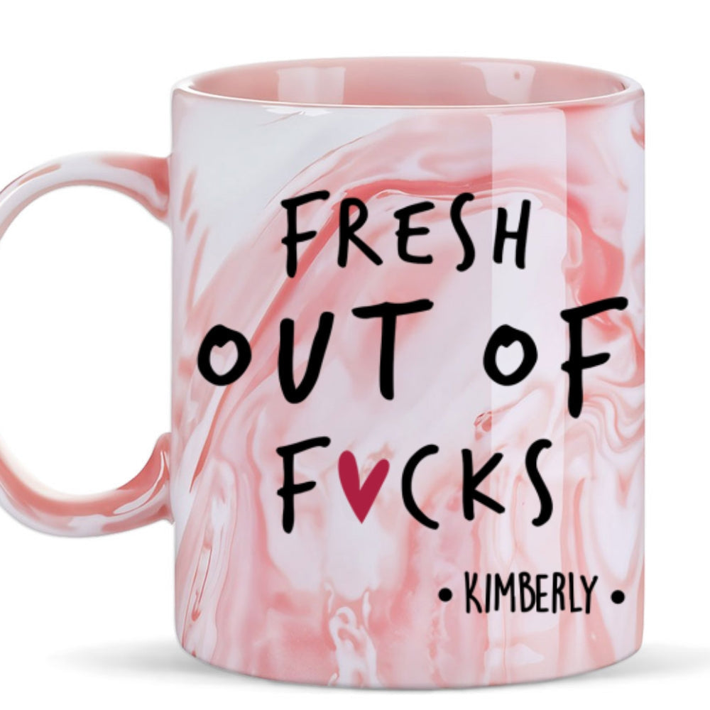 Fresh Out Of - Personalized Custom Pink Marble Mug