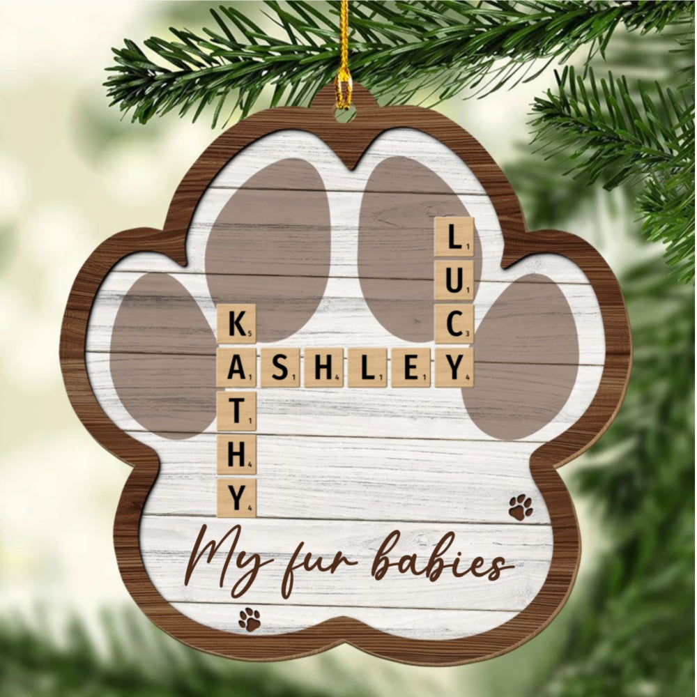 My Pet Is My Happy Place - Personalized Custom Wood Ornament