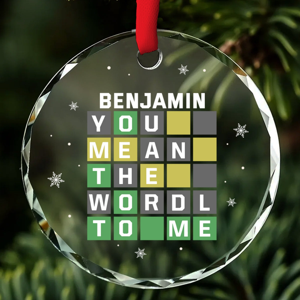 You Mean The Wordl To Me - Personalized Custom Glass Ornament