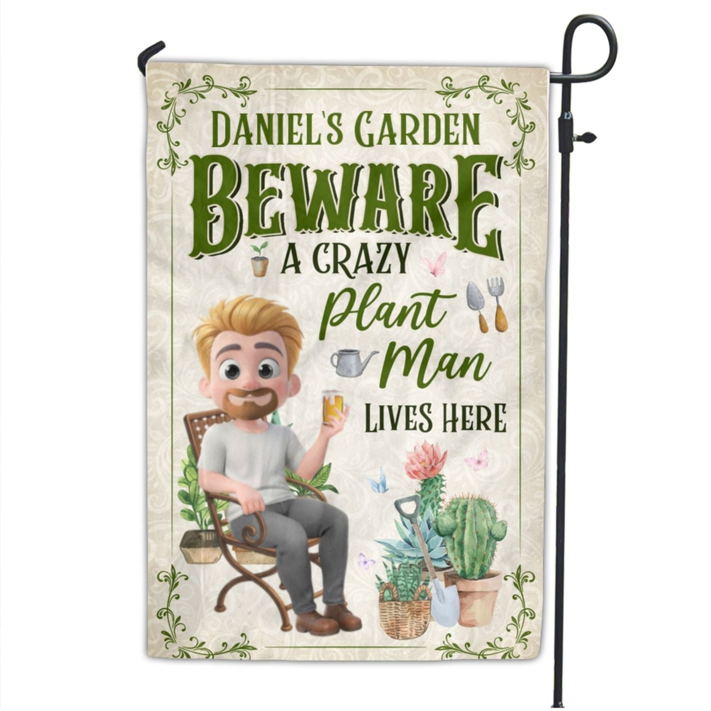 Plant Lady Lives Here - Personalized Custom Flag