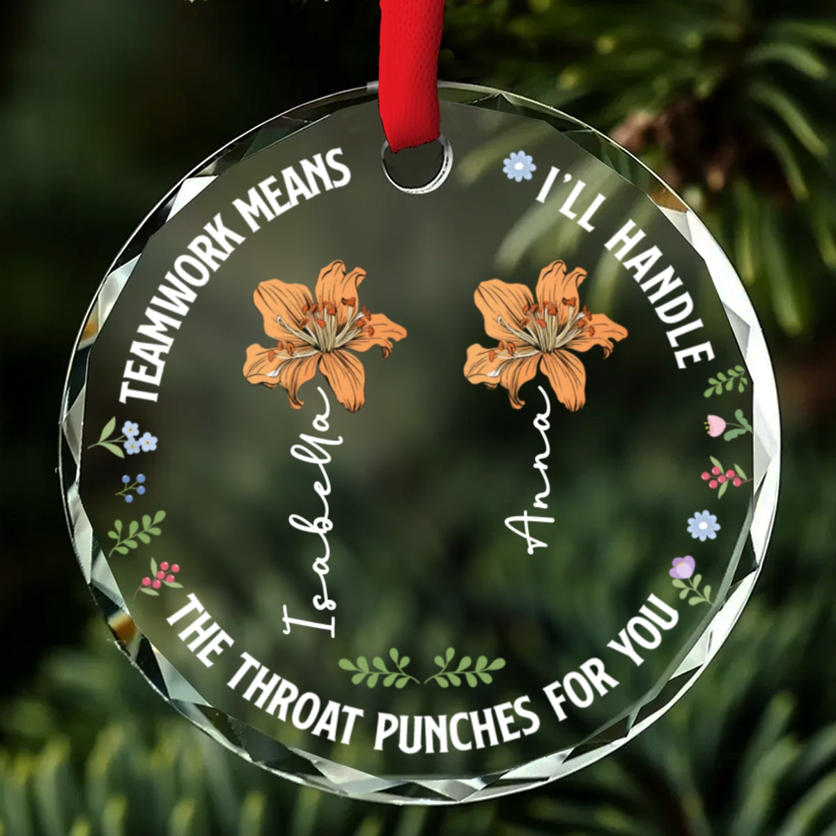 Throwing A Punch - Personalized Custom Glass Ornament