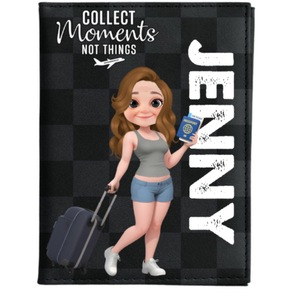 Just A Girl Who Loves Traveling Cartoonize - Personalized Custom Passport Cover