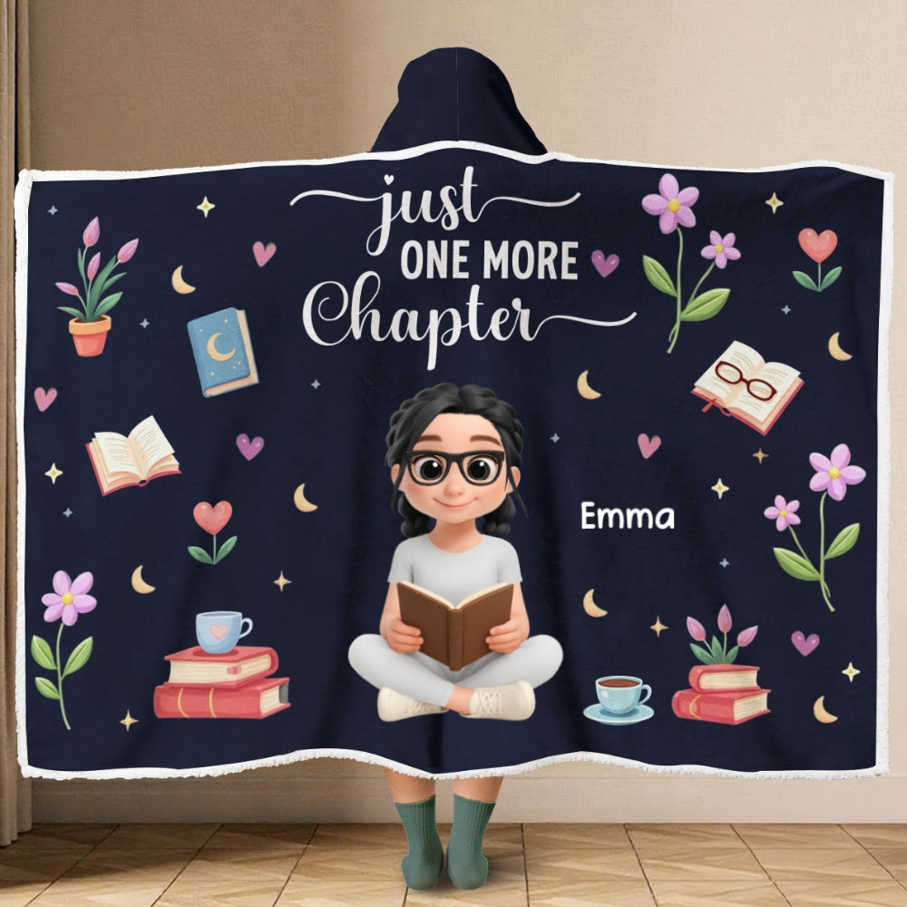 Just One More Chapter - Personalized Custom Hooded Blanket