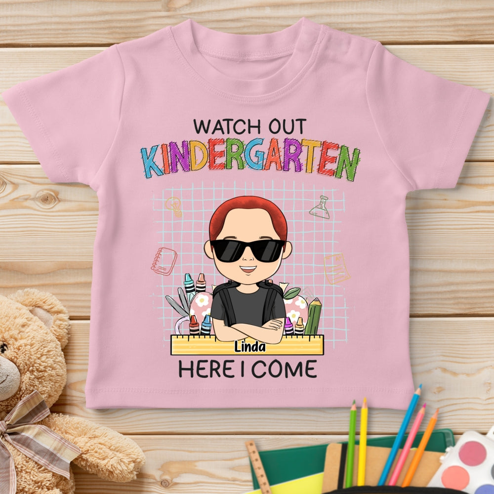 Watch Out First Grade Here I Come - Personalized Custom Youth T-shirt