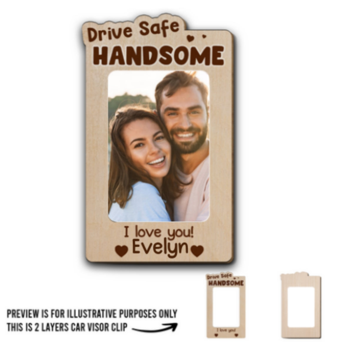 I Love You - Personalized Custom Car Visor Clip