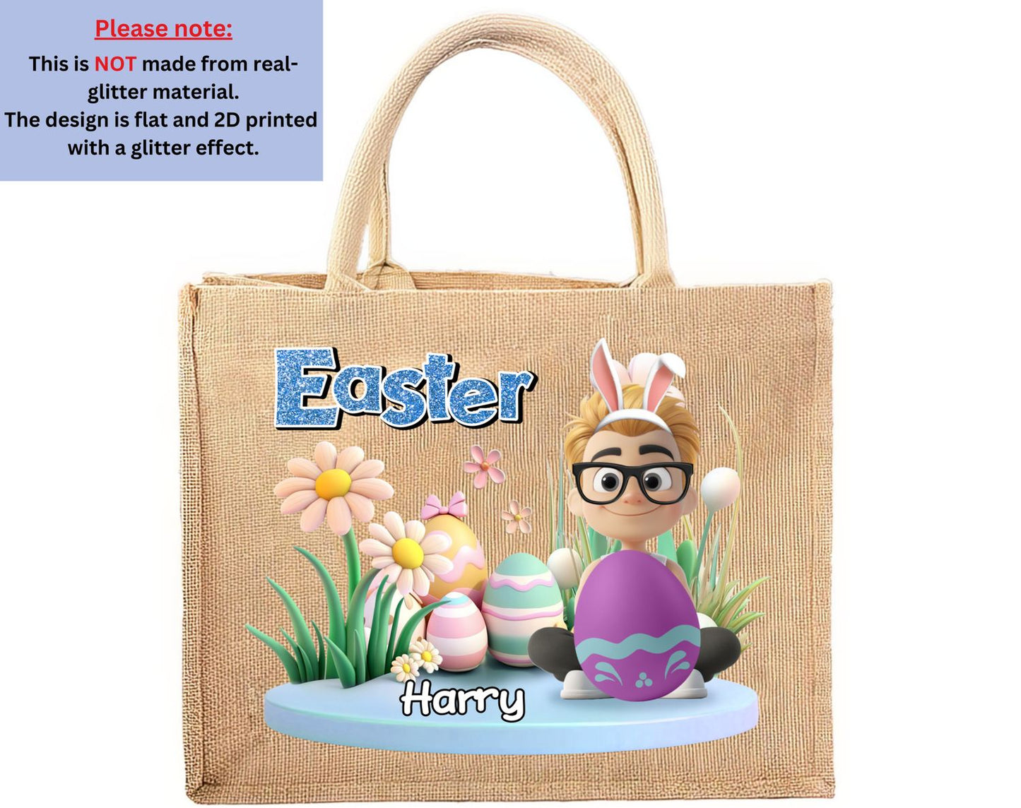 Easter Day For Kid - Personalized Custom Jute Tote Bag